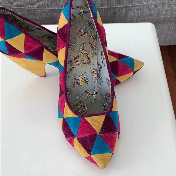 Funky suede patchwork heels - Picture 3 of 5